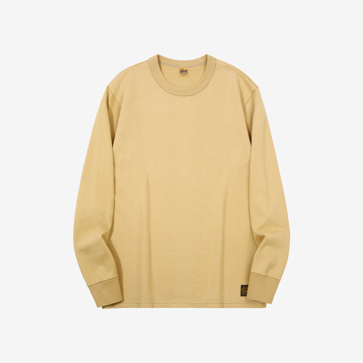 Deluxeware SDTL-00 10.5oz loopwheeled long sleeve t-shirt made in Japan heavyweight crew neck yellow
