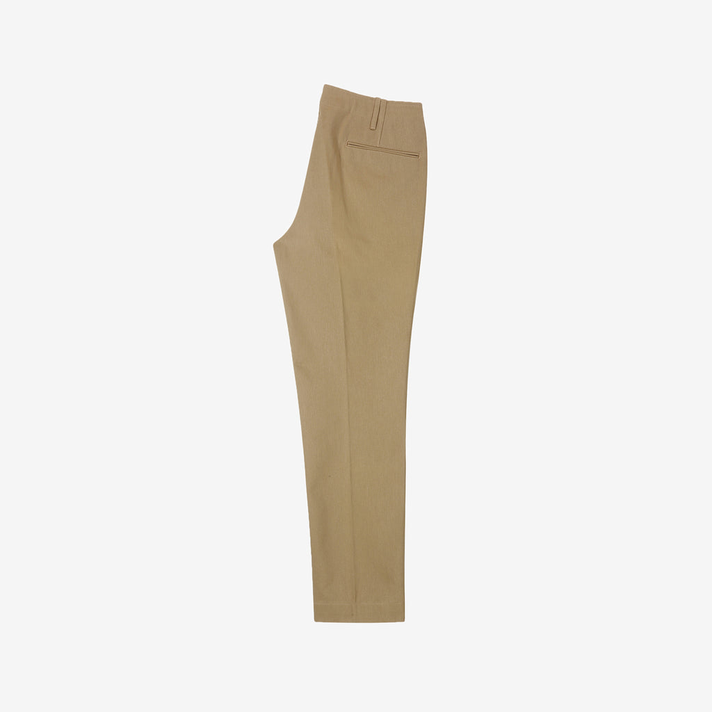 Boncoura 41 khaki chino trousers high density chino cloth made in Japan full view