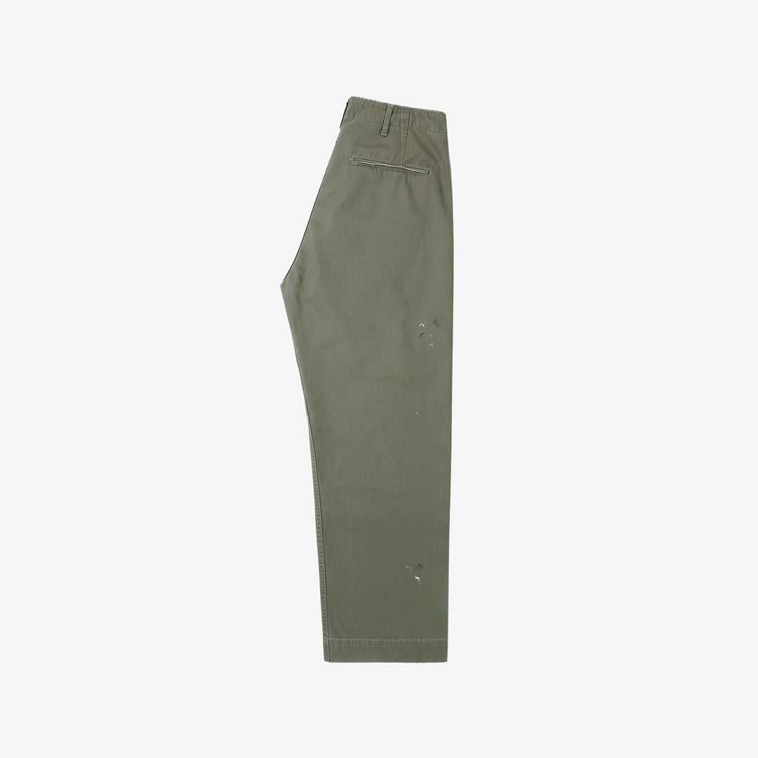 Fullcount 1201HW 41 khaki chino used wash US Army military trousers Japan front