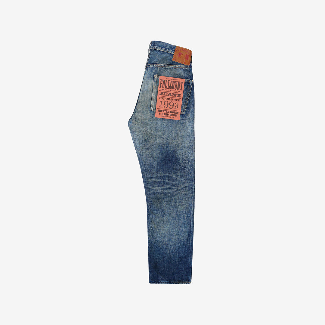 Fullcount 1103 Badass selvedge denim used wash relaxed tapered jeans Japan exclusive
