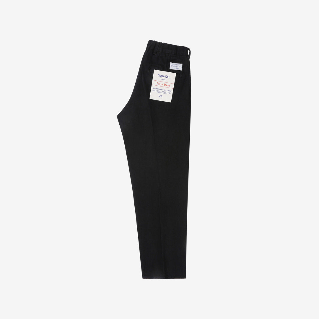 Sugar & Co SGR-S01 12oz selvedge black denim gentle pants front view