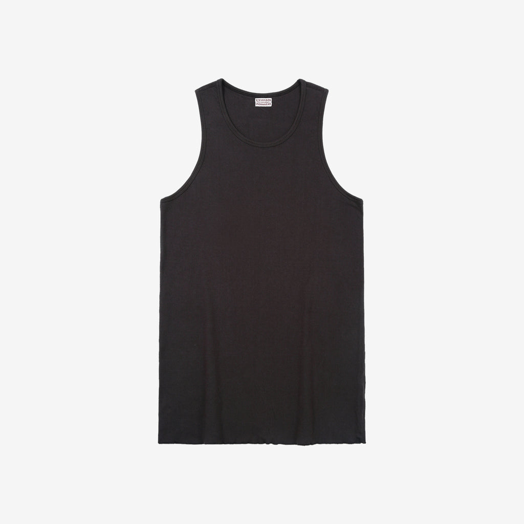 Stevenson Overall Co. Dual Comfort Cotton Tank Charcoal Made In Japan Front