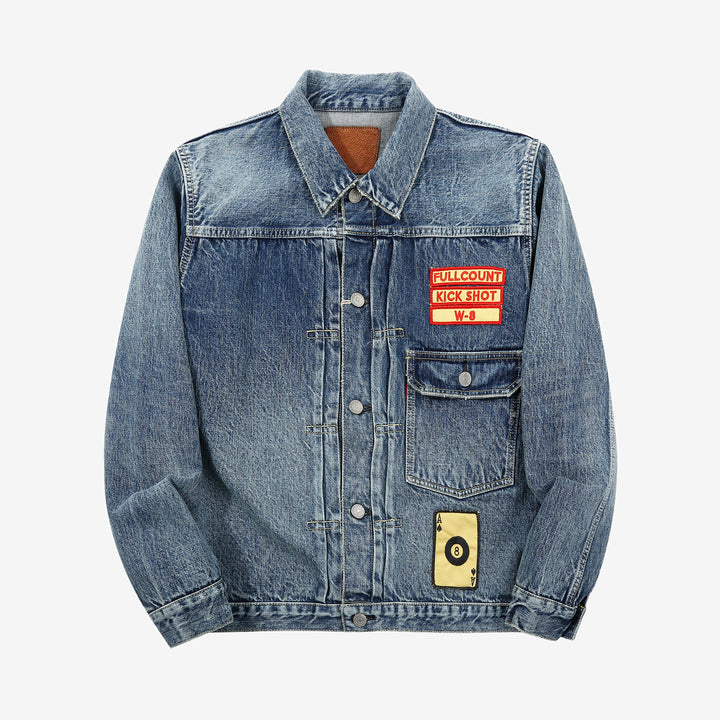 Fullcount 2107HA Dartford type 1 selvedge denim jacket embroidered patch Japan front