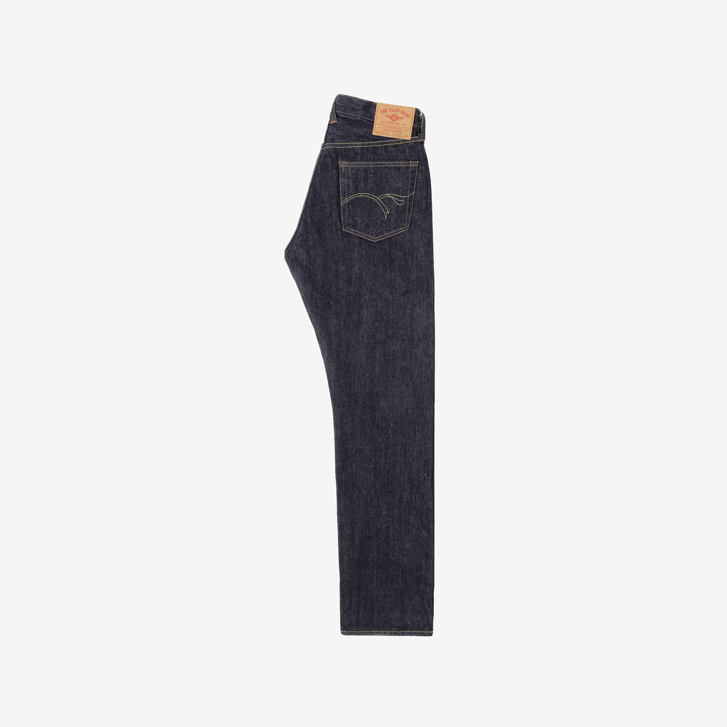 The Flat Head FN-8004 18oz selvedge denim jeans wide tapered fit indigo front view