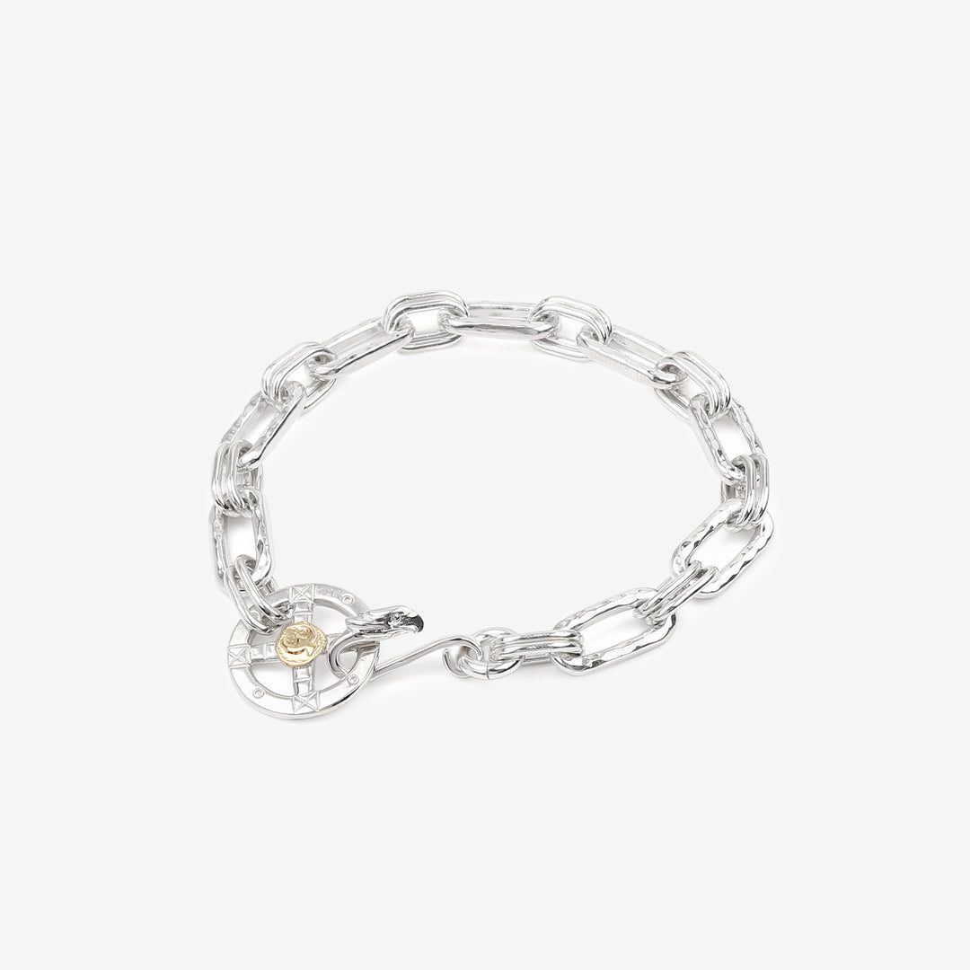 Moto BR-03 handmade chain bracelet eagle silver K18 gold accent Japan handcrafted bracelet