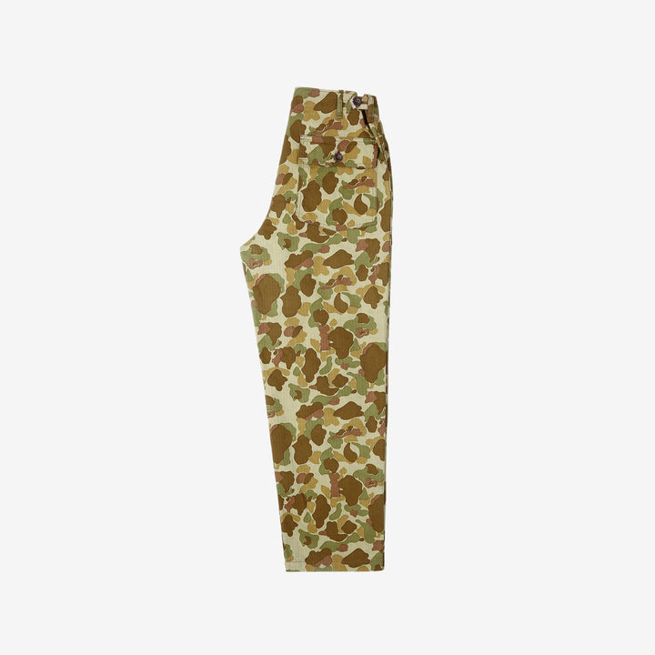 Boncoura Duck Hunter Camo US Army Baker Pants - Wide Straight Fit Made in Japan Full View