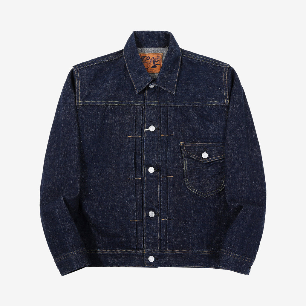 Samurai Jeans S101AX "AI Plus" Natural Indigo Mixed 18oz Selvedge Denim Jacket Front
