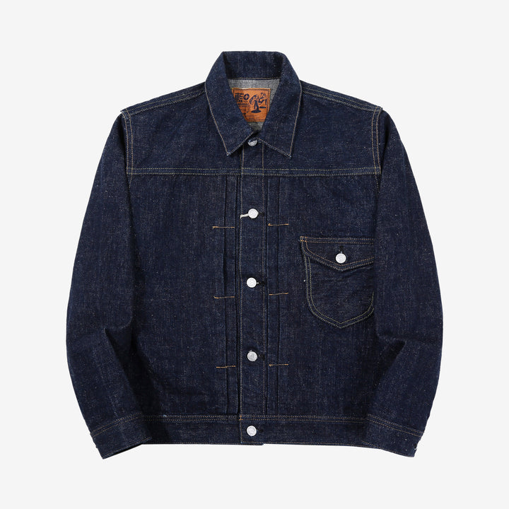 Samurai Jeans S101AX "AI Plus" Natural Indigo Mixed 18oz Selvedge Denim Jacket Front