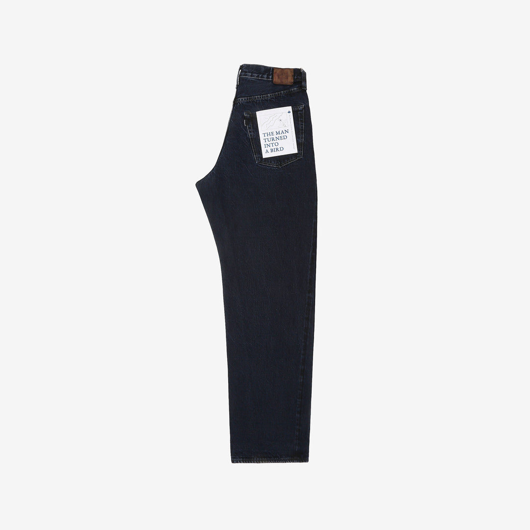 Omoto Denim 0815BCH 13.5oz Selvedge Sumi Overdyed Denim - Wide Straight Fit Made in Japan - Full View
