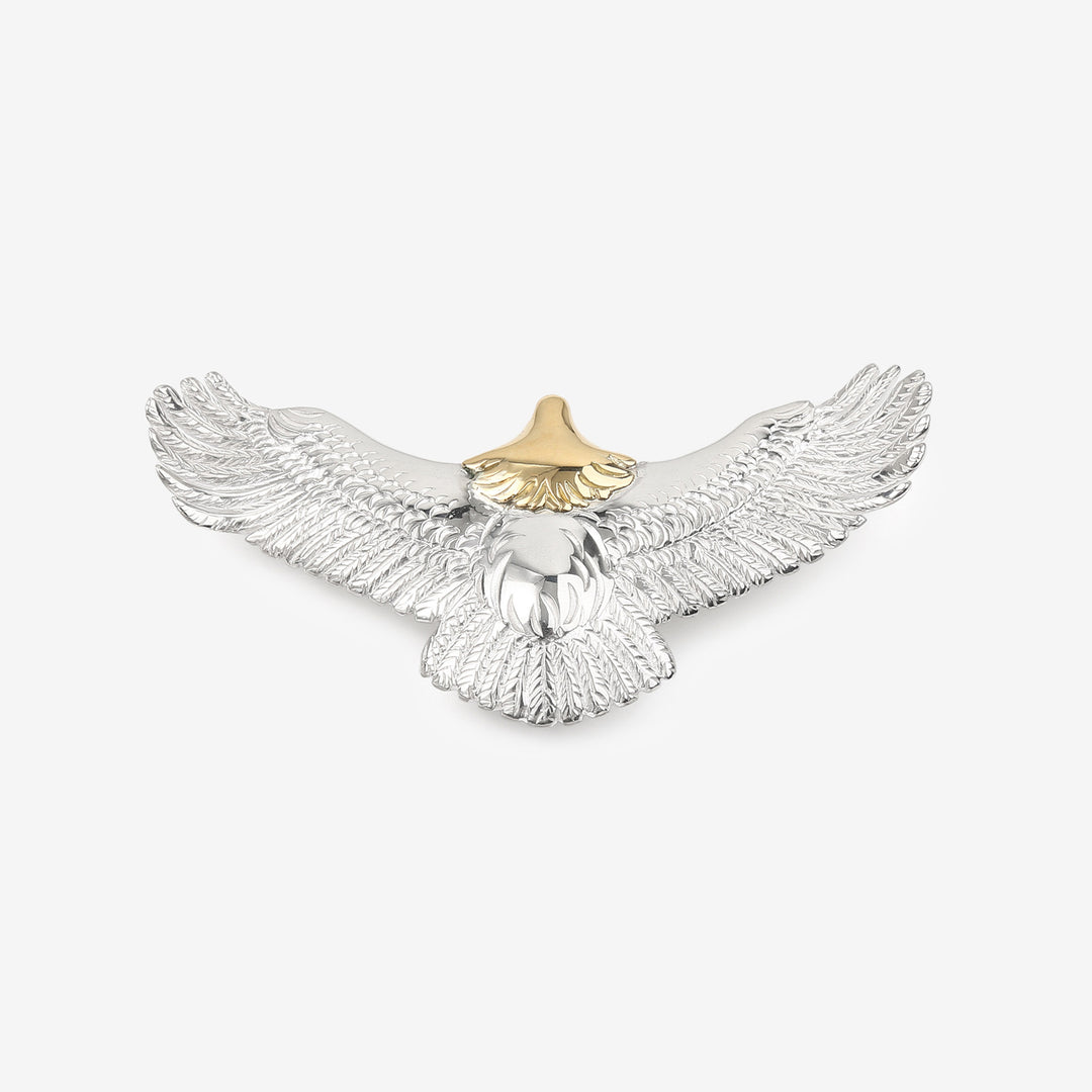 Moto EG-02 eagle silver pendant medium K18 gold accent native style Japan handcrafted jewelry
