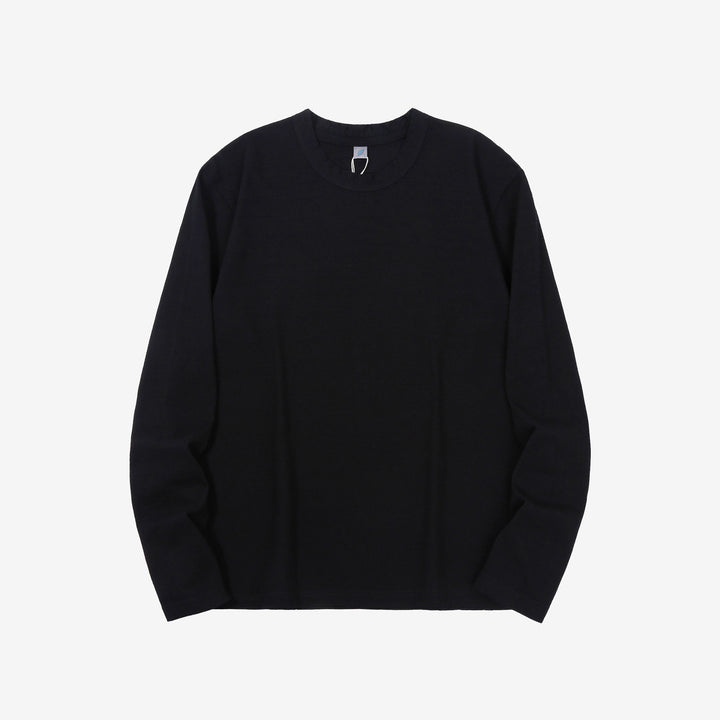 Pure Blue Japan LS-5011-IDBK indigo black jersey long sleeve T-shirt fading cotton Japan front