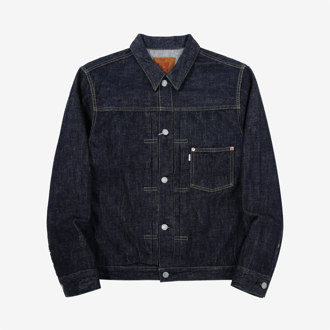 Omoto Denim 3115 13.5oz selvedge Type 1 denim jacket made in Japan front