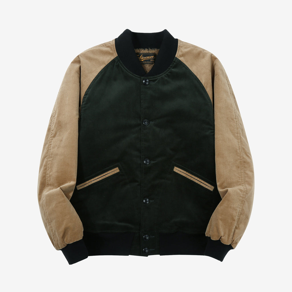 Stevenson Overall GA1 Golden Era Athletic jacket green beige front view