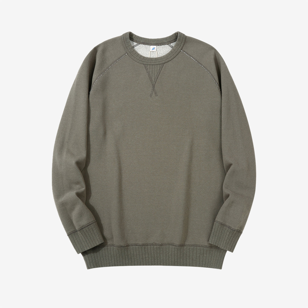 Pure Blue Japan 5400-SUMI Raglan Sleeve Sweatshirt - Sumi-Dyed Made in Japan - Front Full View