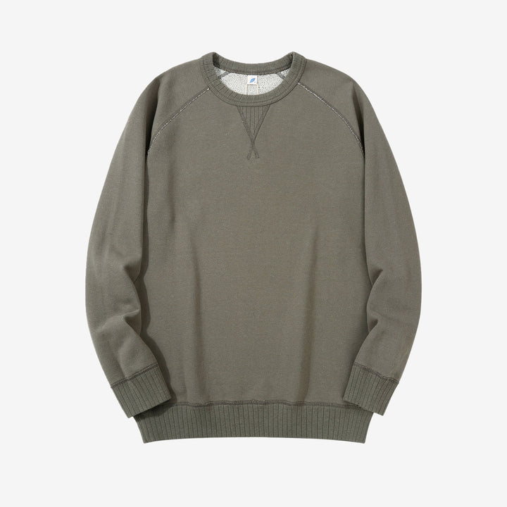 Pure Blue Japan 5400-SUMI Raglan Sleeve Sweatshirt - Sumi-Dyed Made in Japan - Front Full View
