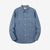 Deluxeware 7623 7oz selvedge chambray work shirt light indigo front view
