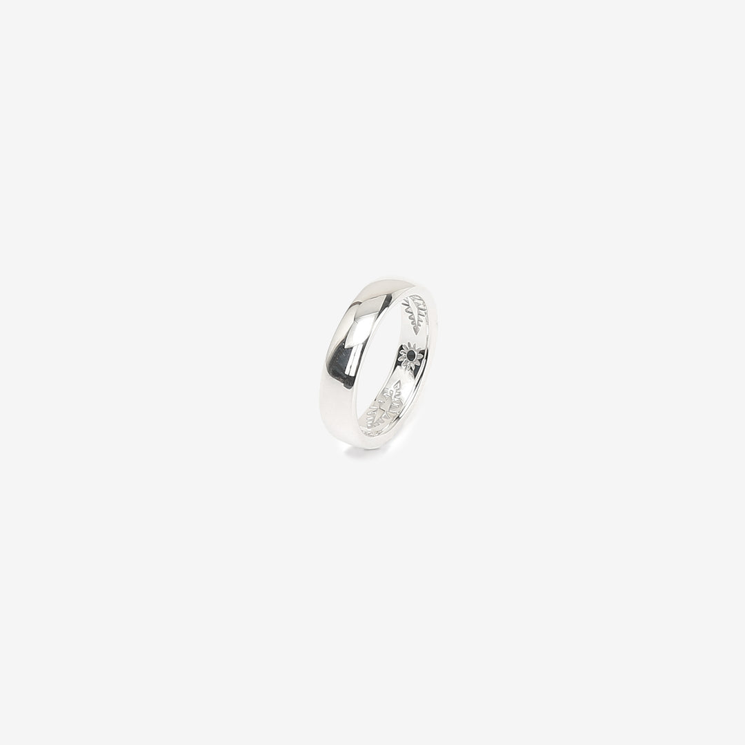 Moto RC-08 silver stamp ring native style minimal handmade ring Japan