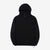 Pure Blue Japan 5410-IDBK Indigo Pullover Hoodie Black Overdye – Front View with Hood Raised