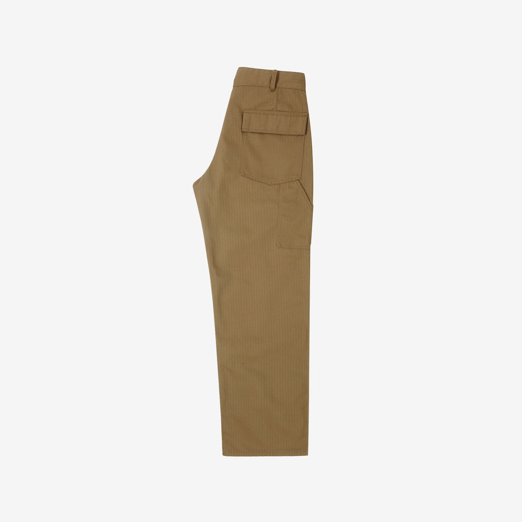 WASEW WSW-25A-011 herringbone twill mechanical pants coyote made in Japan straight fit work pants full view