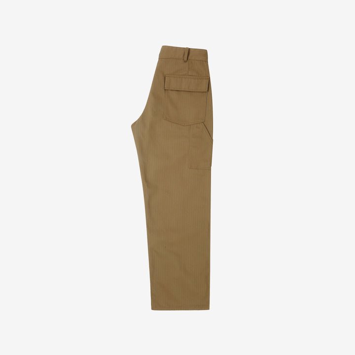 WASEW WSW-25A-011 herringbone twill mechanical pants coyote made in Japan straight fit work pants full view