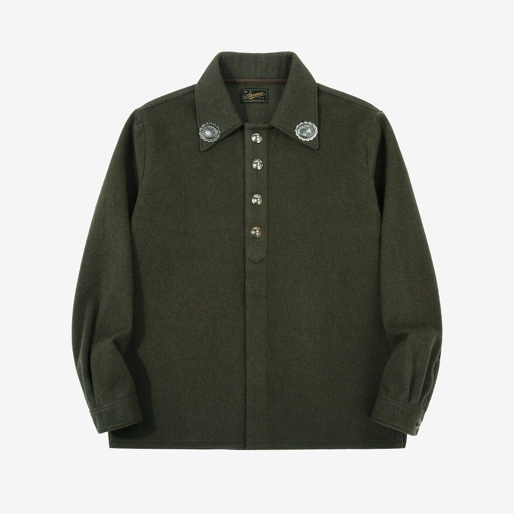 Stevenson Overall Brave Man BM2 Navajo shirt olive front view