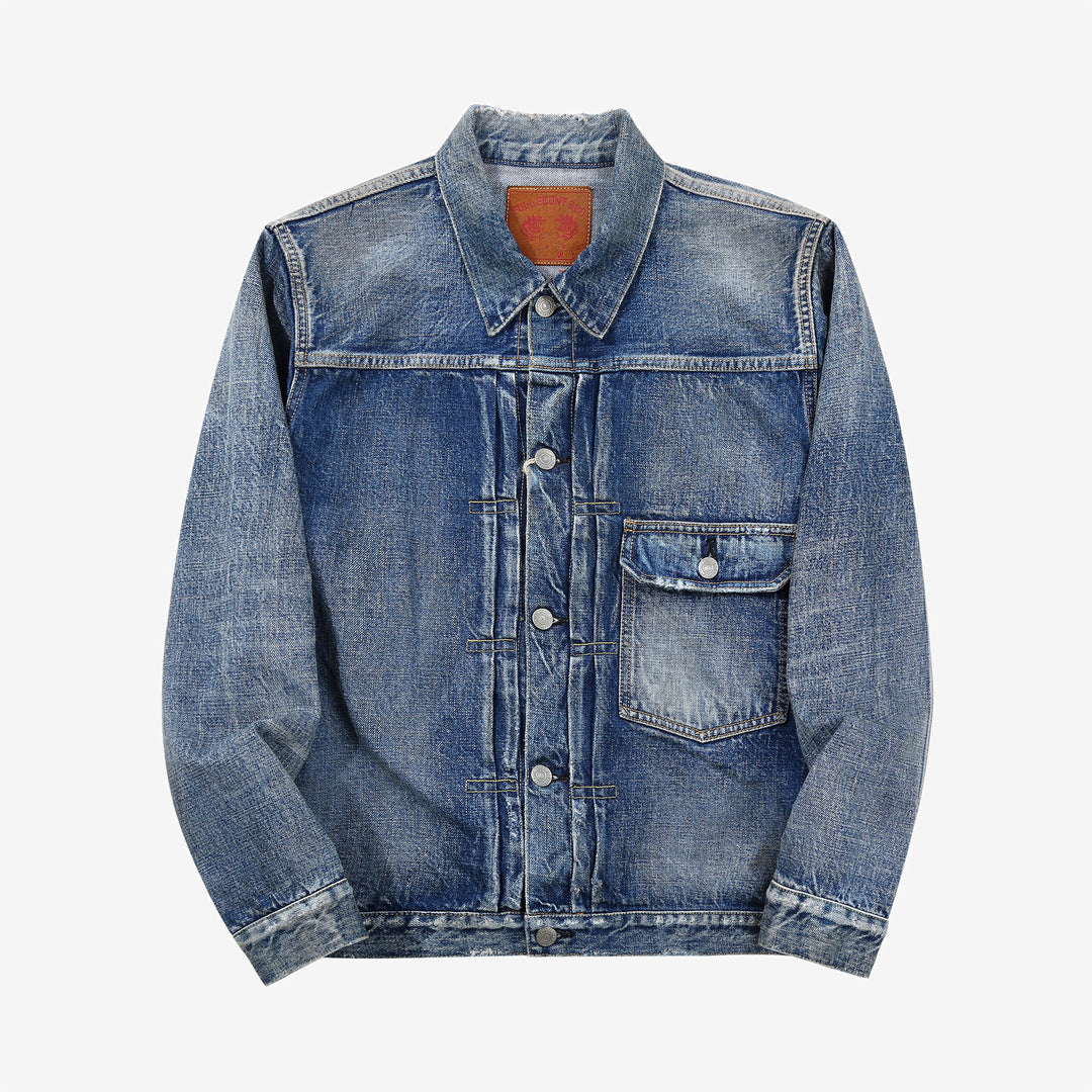 Fullcount 2107E More Than Real type 1 selvedge denim jacket souvenir embroidery Japan front