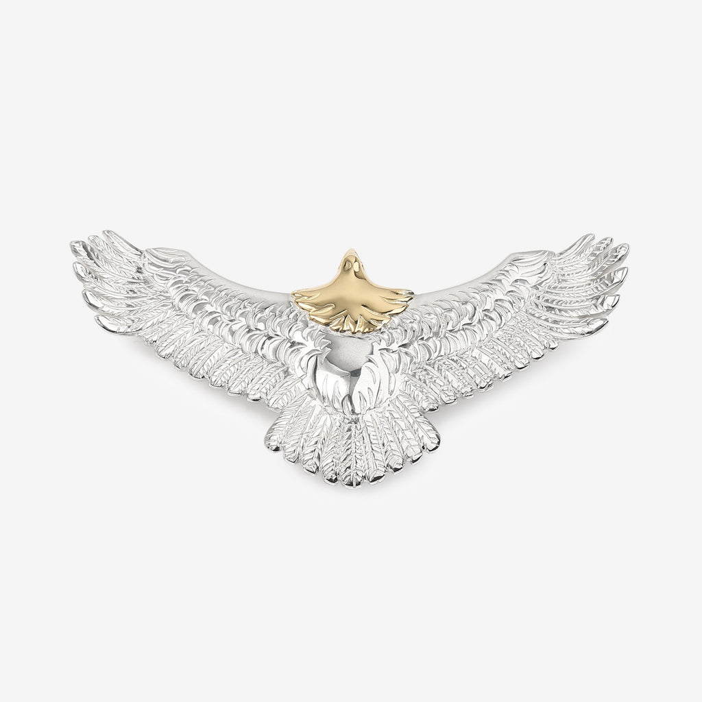 Moto EG-01 eagle silver pendant K18 gold accent native style Japan handcrafted jewelry front