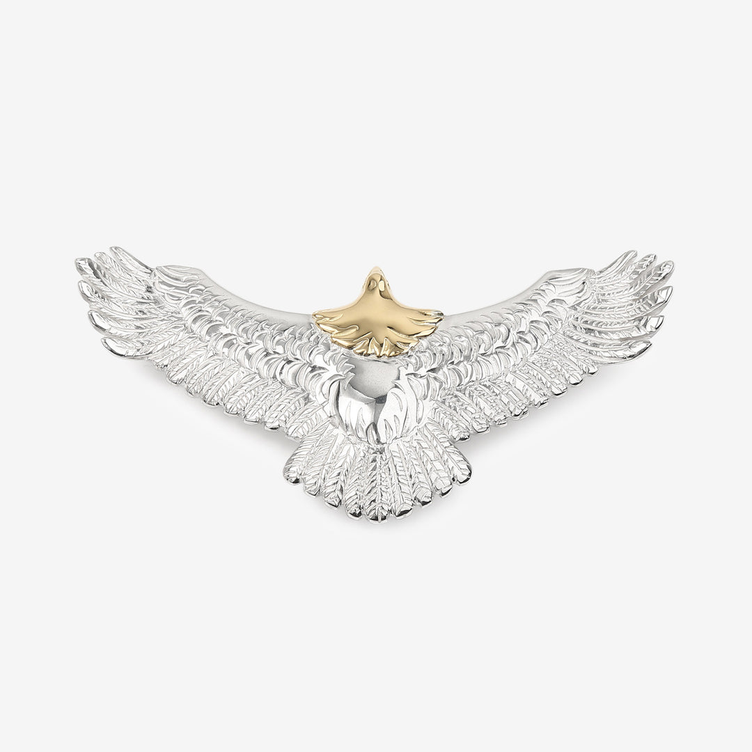 Moto EG-01 eagle silver pendant K18 gold accent native style Japan handcrafted jewelry front