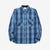 Samurai Jeans SKN24-01W rain drop kasuri sashiko flannel work shirt front view