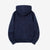 UES 72ZP indigo full zip hooded sweatshirt loopwheel sweat made in Japan heavyweight cotton hoodie back view