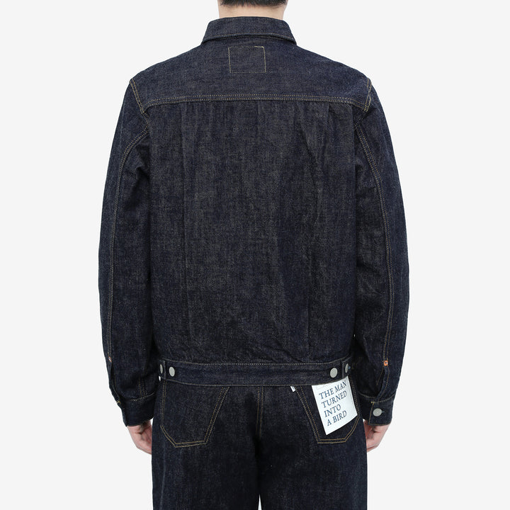 Omoto Denim 3215 13.5oz selvedge Type 2 denim jacket made in Japan wear image back