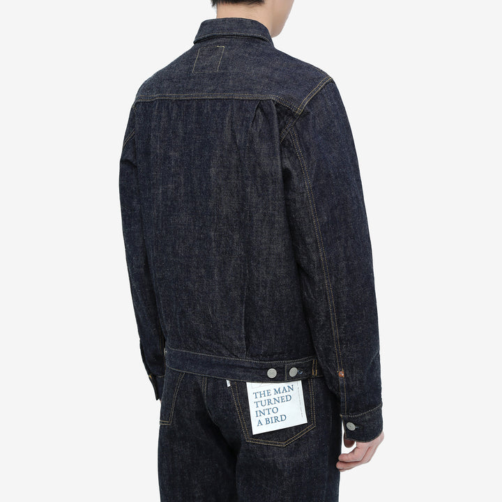 Omoto Denim 3215 13.5oz selvedge Type 2 denim jacket made in Japan wear image side back