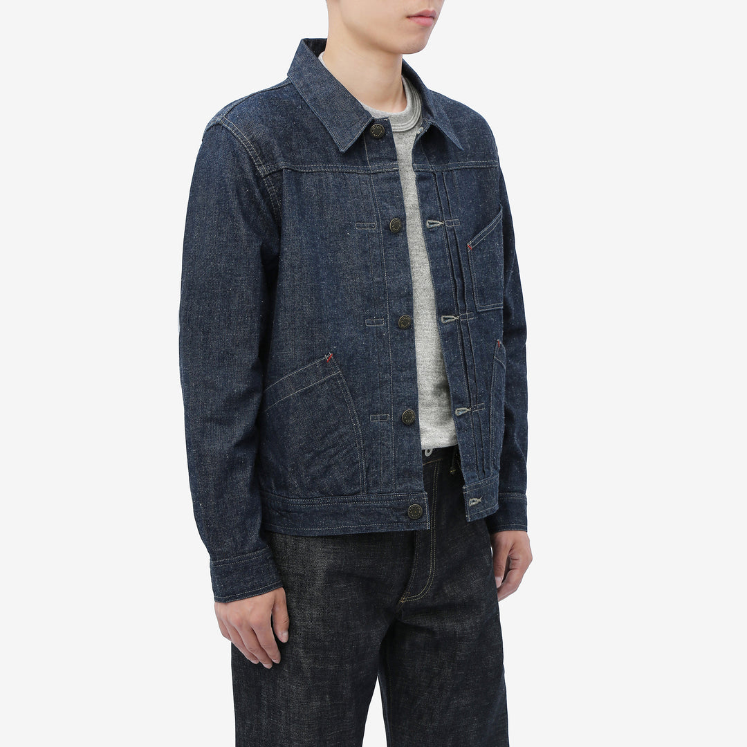 DALEE’S & CO. 61B 11oz Selvedge Denim Work Jacket – Model Three-Quarter View