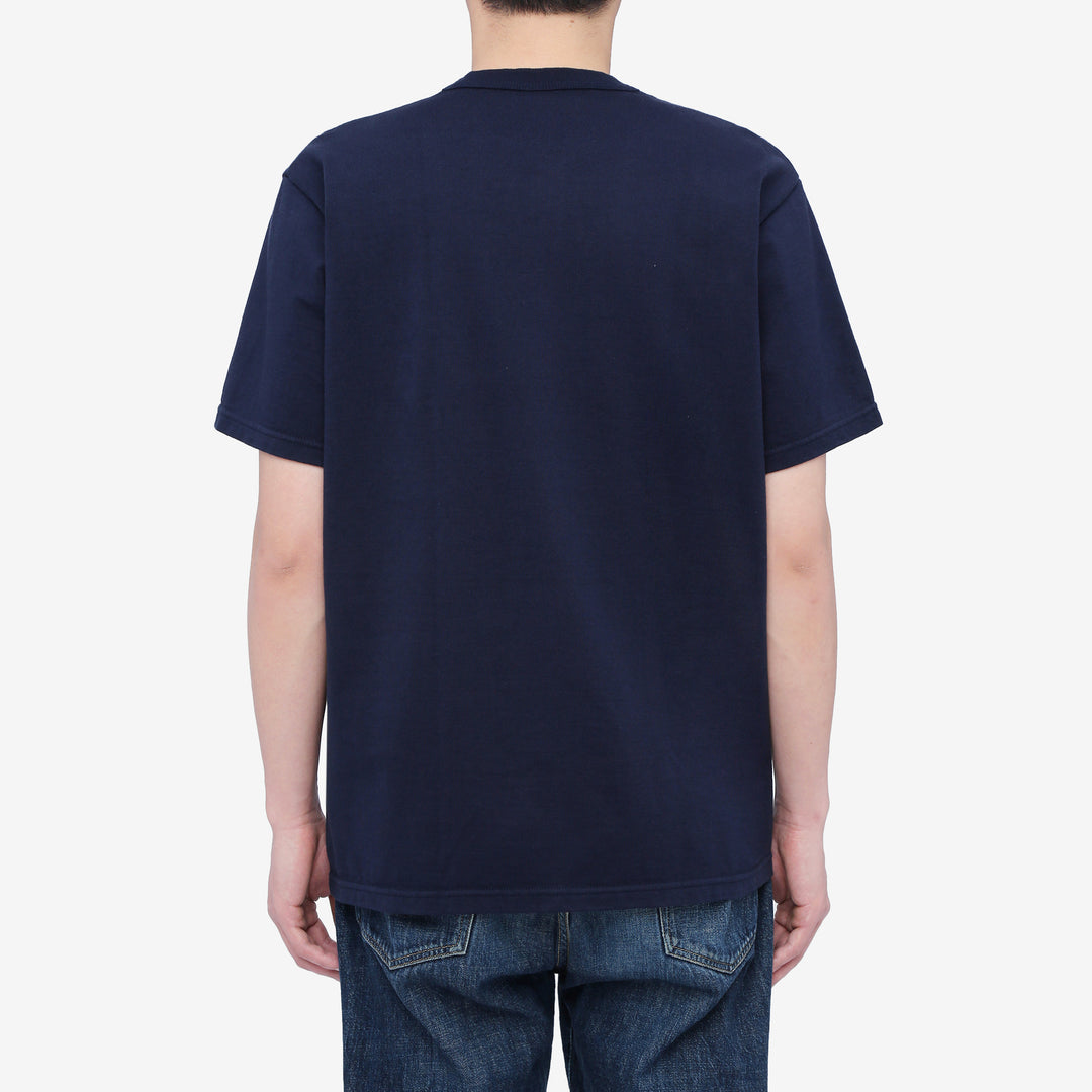 Deluxeware SDTS-00 10.5oz loopwheeled T-shirt made in Japan heavyweight crew neck blue