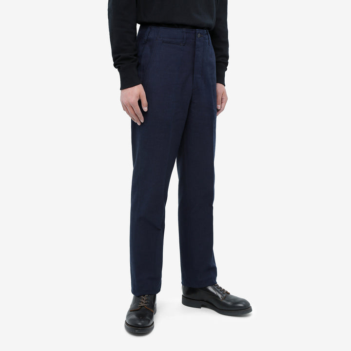Boncoura 41 indigo herringbone trousers front view wear image 2