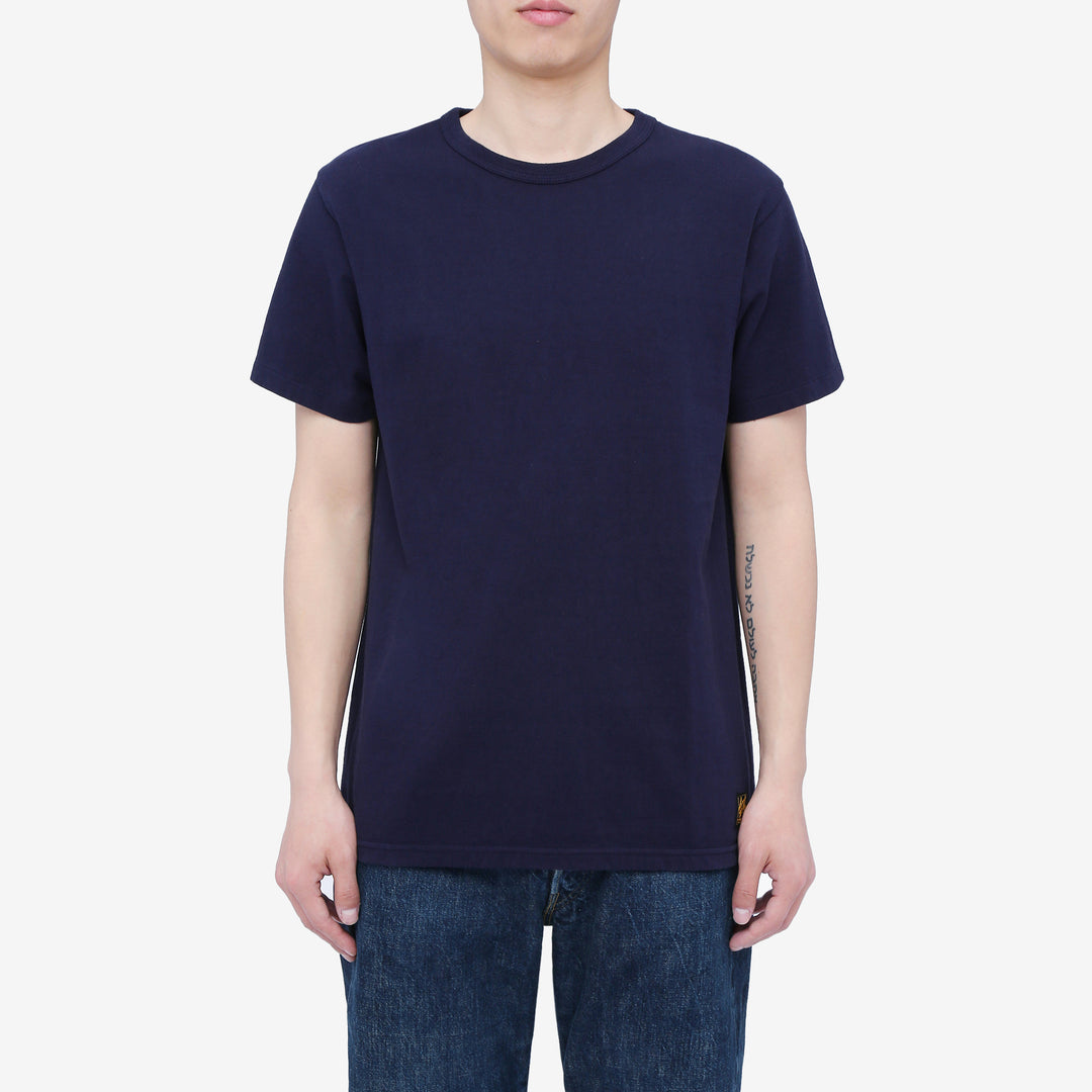 Deluxeware MTS-00 7.5oz loopwheeled T-shirt made in Japan crew neck blue
