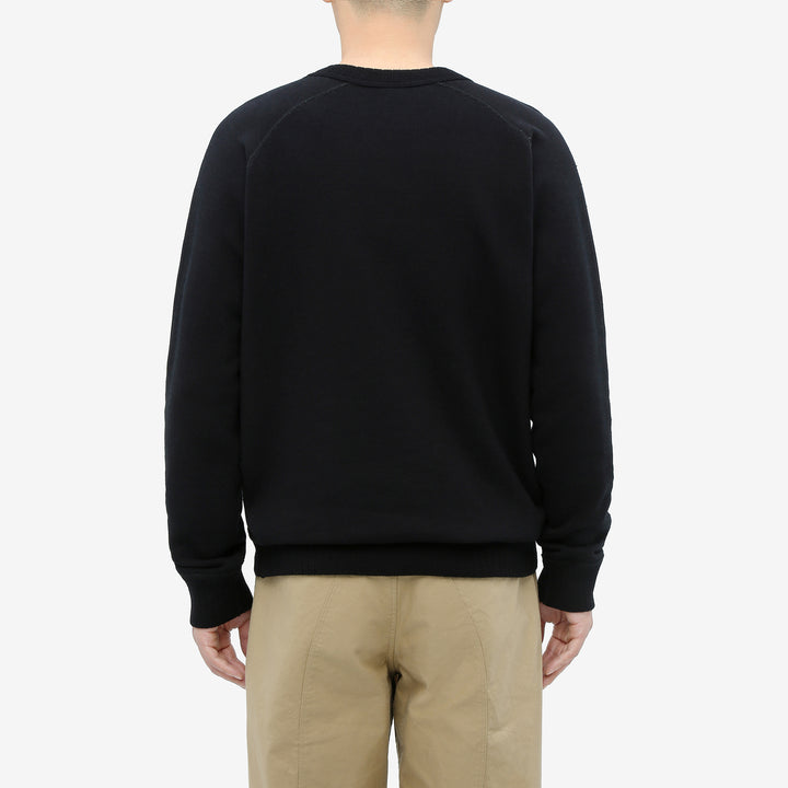 Pure Blue Japan 5409-IDBK Indigo Sweatshirt Black Overdye – Model Back View