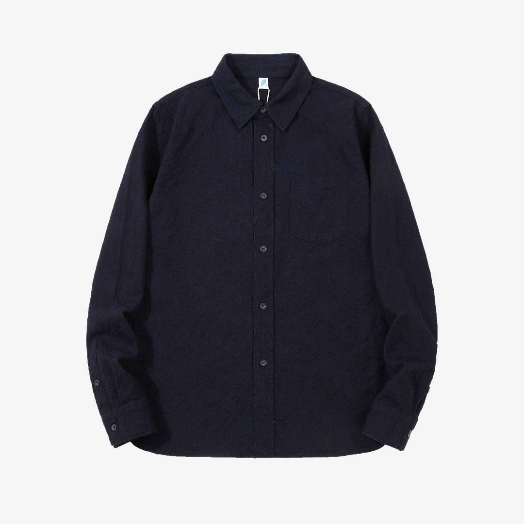 Pure Blue Japan 2226-2 Indigo Paisley Jacquard Shirt – Front View