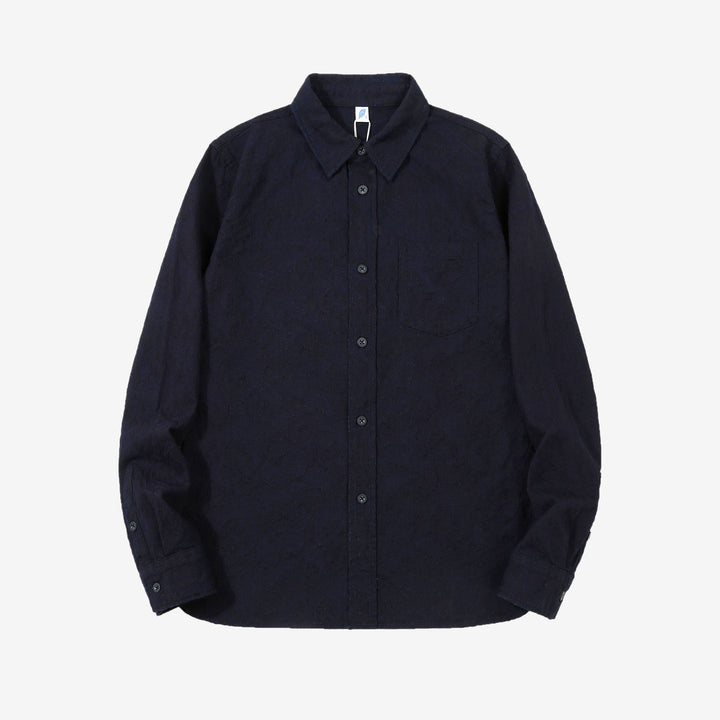 Pure Blue Japan 2226-2 Indigo Paisley Jacquard Shirt – Front View