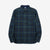 Pure Blue Japan 2235-BR Cotton Tweed Check Indigo Overdyed Shirt - Front View