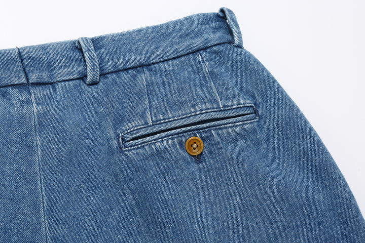 NEAT Sea Island cotton denim chinos vintage washed wide trousers Japan back pocket