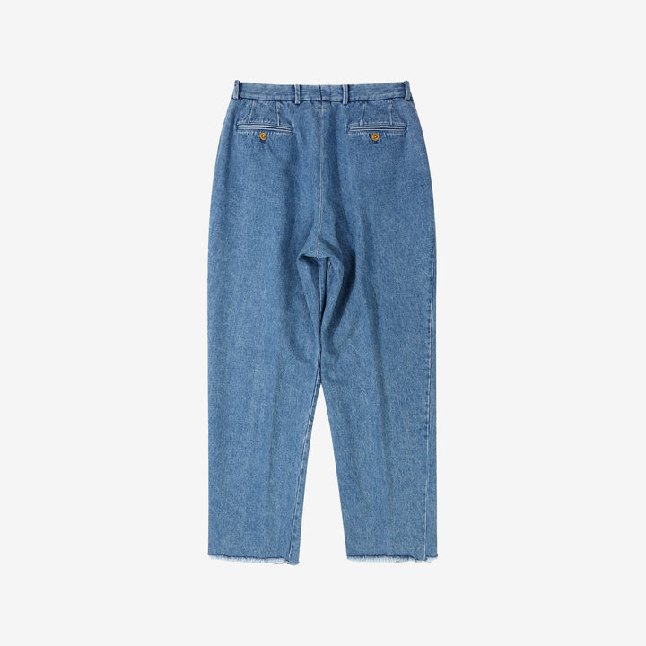 NEAT Sea Island cotton denim chinos vintage washed wide trousers Japan back