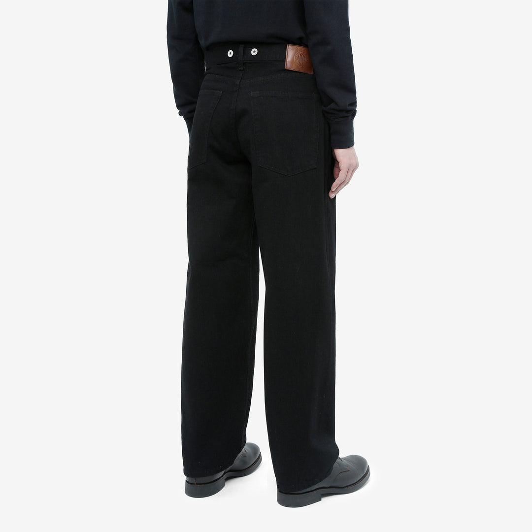 Moto Motor New Vintage 12oz selvedge denim old baggy fit black x black Japanese denim jeans wear image back