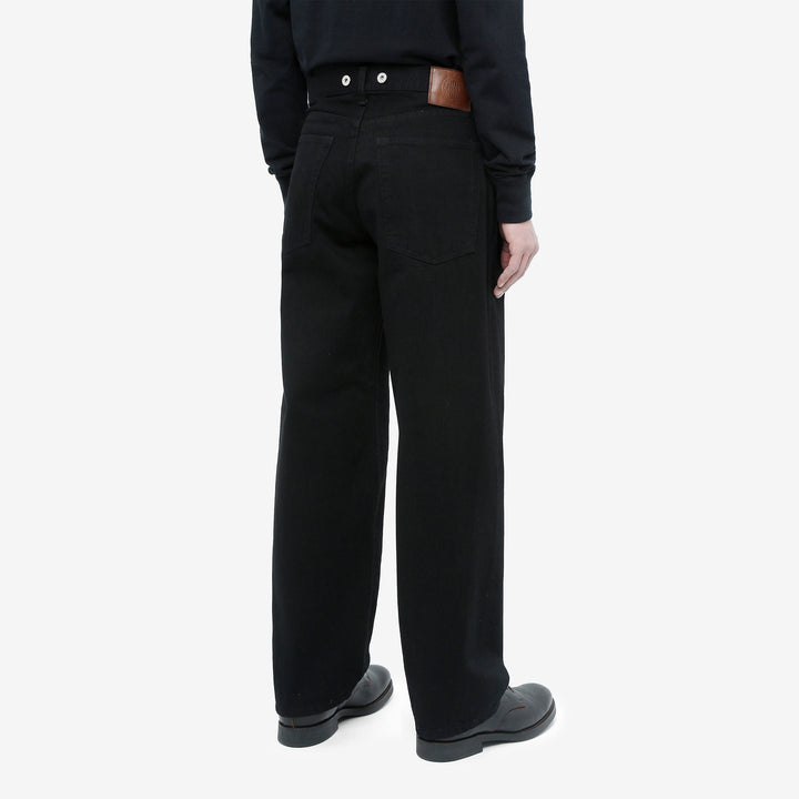 Moto Motor New Vintage 12oz selvedge denim old baggy fit black x black Japanese denim jeans wear image back