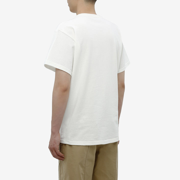 WASEW WSW-001-20 6.2oz Loopwheeled Pack T-Shirt in crew neck, made from custom loopwheeled jersey in Wakayama Japan wearing image side back