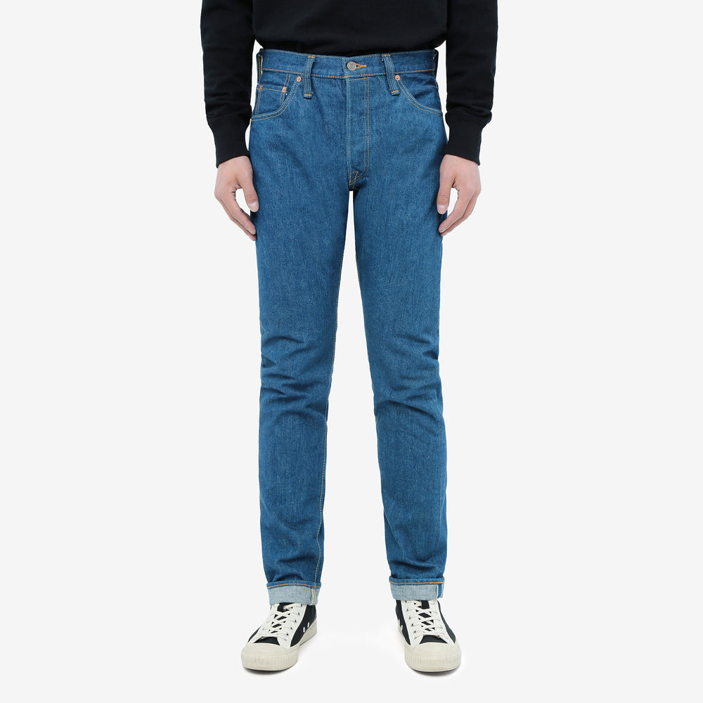 Pure Blue Japan greencast indigo selvedge denim relaxed tapered jeans Japan wear image front
