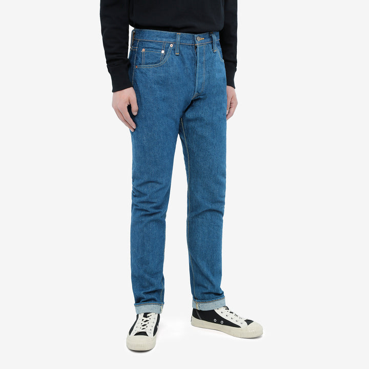 Pure Blue Japan greencast indigo selvedge denim relaxed tapered jeans Japan wear image side