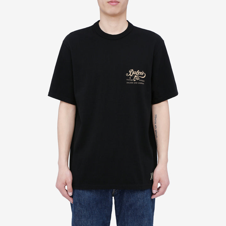 Dalee’s & Co. DLSB-001 8oz loopwheel logo T-shirt made in Japan black