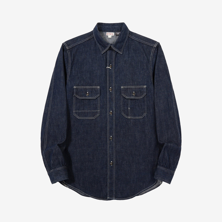 Freewheelers 2623002 Birner 8.5oz Indigo Denim Mechanic Shirt – Front View