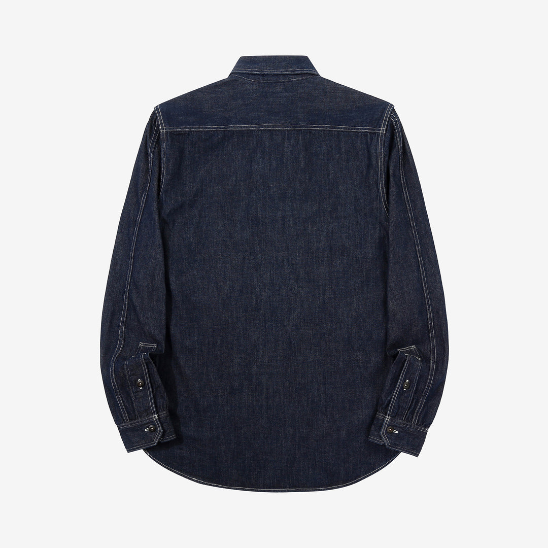 Freewheelers 2623002 Birner 8.5oz Indigo Denim Mechanic Shirt – Back View